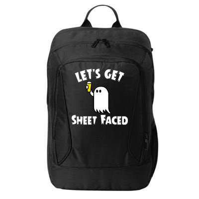 Lets Get Sheet Faced Beer Funny Halloween Costume Funny City Backpack