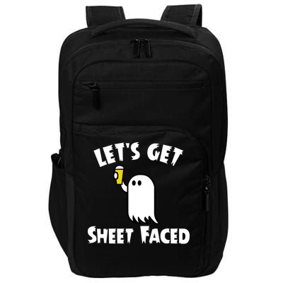 Lets Get Sheet Faced Beer Funny Halloween Costume Funny Impact Tech Backpack