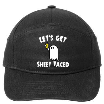 Lets Get Sheet Faced Beer Funny Halloween Costume Funny 7-Panel Snapback Hat