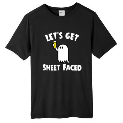 Lets Get Sheet Faced Beer Funny Halloween Costume Funny Tall Fusion ChromaSoft Performance T-Shirt