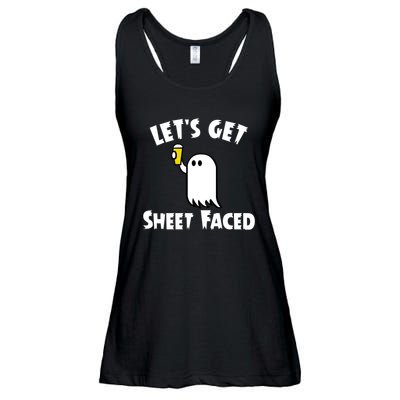 Lets Get Sheet Faced Beer Funny Halloween Costume Funny Ladies Essential Flowy Tank