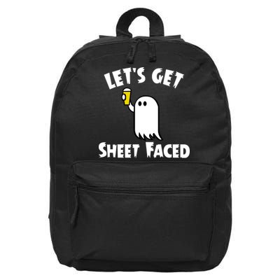 Lets Get Sheet Faced Beer Funny Halloween Costume Funny 16 in Basic Backpack