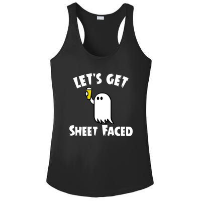 Lets Get Sheet Faced Beer Funny Halloween Costume Funny Ladies PosiCharge Competitor Racerback Tank