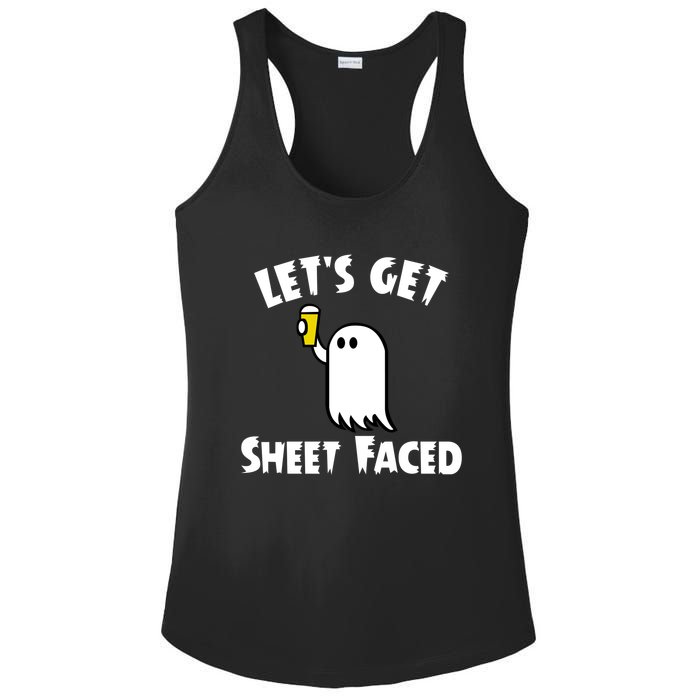 Lets Get Sheet Faced Beer Funny Halloween Costume Funny Ladies PosiCharge Competitor Racerback Tank