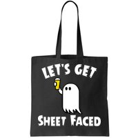 Lets Get Sheet Faced Beer Funny Halloween Costume Funny Tote Bag