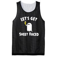 Lets Get Sheet Faced Beer Funny Halloween Costume Funny Mesh Reversible Basketball Jersey Tank