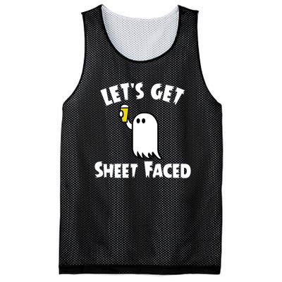 Lets Get Sheet Faced Beer Funny Halloween Costume Funny Mesh Reversible Basketball Jersey Tank