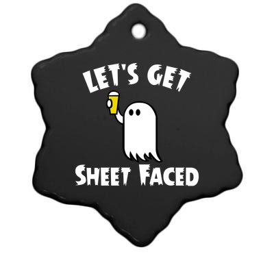 Lets Get Sheet Faced Beer Funny Halloween Costume Funny Ceramic Star Ornament