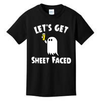 Lets Get Sheet Faced Beer Funny Halloween Costume Funny Kids T-Shirt