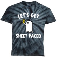 Lets Get Sheet Faced Beer Funny Halloween Costume Funny Kids Tie-Dye T-Shirt