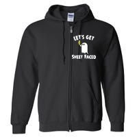 Lets Get Sheet Faced Beer Funny Halloween Costume Funny Full Zip Hoodie