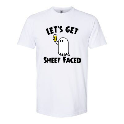 Lets Get Sheet Faced Beer Funny Halloween Costume Funny Softstyle® CVC T-Shirt