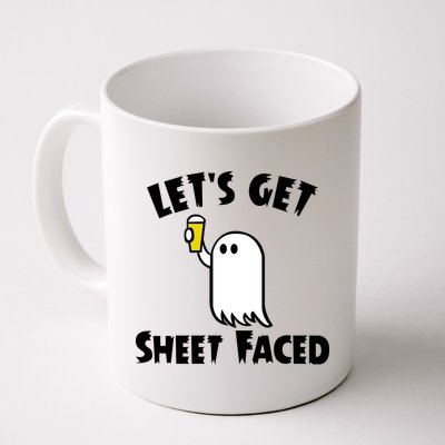 Lets Get Sheet Faced Beer Funny Halloween Costume Funny Coffee Mug