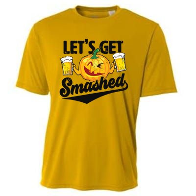 Lets Get Smashed Funny Pumpkin Beer Halloween Cooling Performance Crew T-Shirt