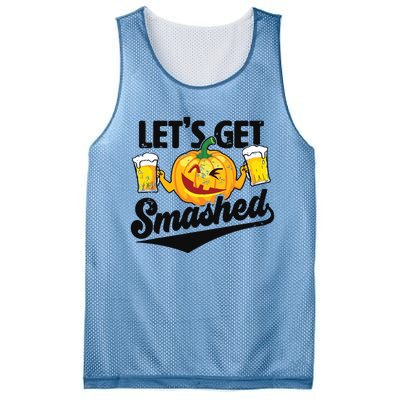 Lets Get Smashed Funny Pumpkin Beer Halloween Mesh Reversible Basketball Jersey Tank