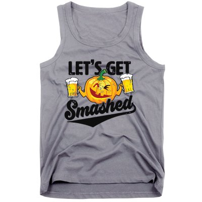 Lets Get Smashed Funny Pumpkin Beer Halloween Tank Top