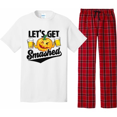 Lets Get Smashed Funny Pumpkin Beer Halloween Pajama Set