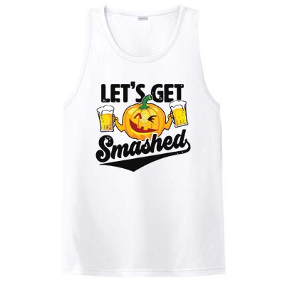 Lets Get Smashed Funny Pumpkin Beer Halloween PosiCharge Competitor Tank