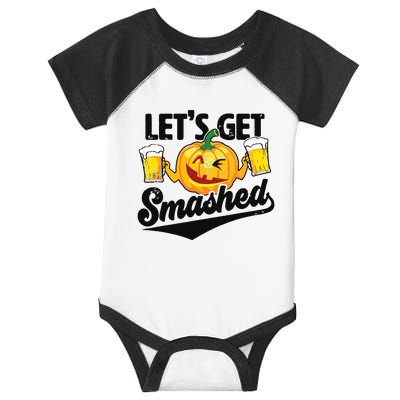 Lets Get Smashed Funny Pumpkin Beer Halloween Infant Baby Jersey Bodysuit