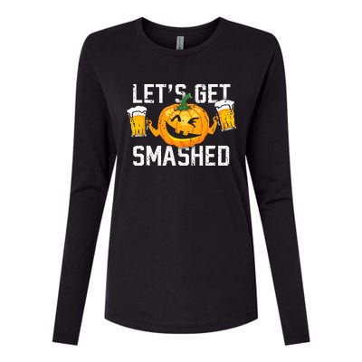 Lets Get Smashed Funny Pumpkin Beer Halloween Costume Womens Cotton Relaxed Long Sleeve T-Shirt