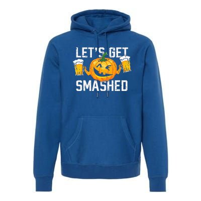 Lets Get Smashed Funny Pumpkin Beer Halloween Costume Premium Hoodie