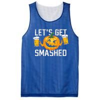 Lets Get Smashed Funny Pumpkin Beer Halloween Costume Mesh Reversible Basketball Jersey Tank