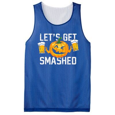 Lets Get Smashed Funny Pumpkin Beer Halloween Costume Mesh Reversible Basketball Jersey Tank