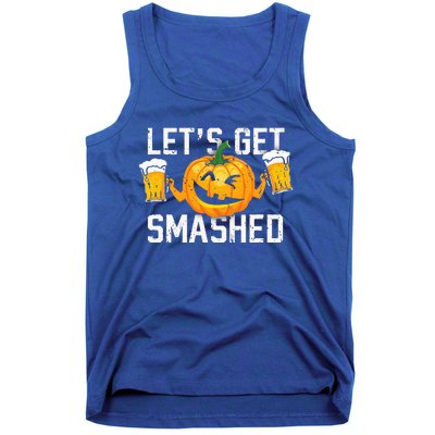 Lets Get Smashed Funny Pumpkin Beer Halloween Costume Tank Top