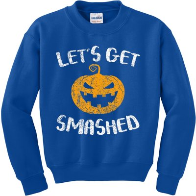 Lets Get Smashed Pumpkin Halloween Drinking Kids Sweatshirt