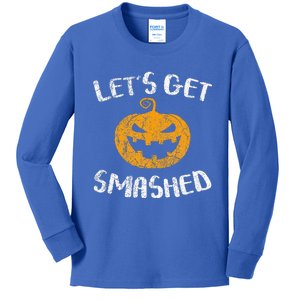 Lets Get Smashed Pumpkin Halloween Drinking Kids Long Sleeve Shirt