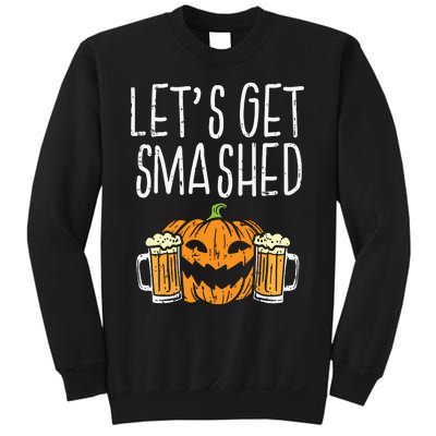 Lets Get Smashed Jack O Lantern Beer Halloween Drinking Sweatshirt