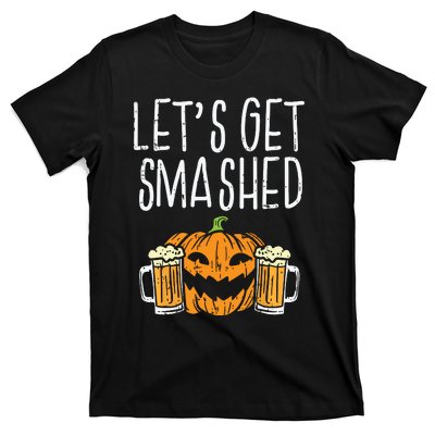 Lets Get Smashed Jack O Lantern Beer Halloween Drinking T-Shirt