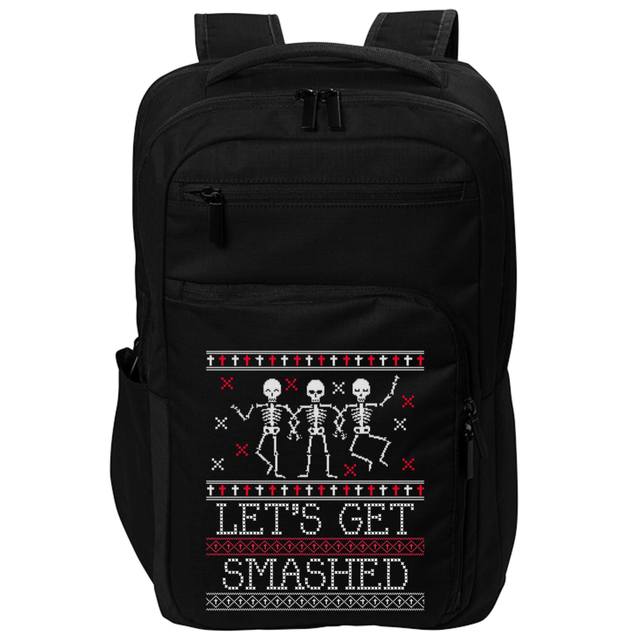 Lets Get Smashed Ugly Christmas Sweaters Great Gift Impact Tech Backpack