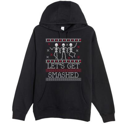 Lets Get Smashed Ugly Christmas Sweaters Great Gift Premium Pullover Hoodie