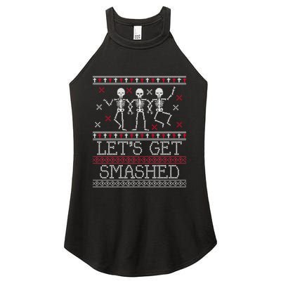 Lets Get Smashed Ugly Christmas Sweaters Great Gift Women's Perfect Tri Rocker Tank