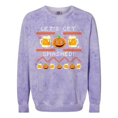 Lets Get Smashed Ugly Halloween Party Sweater Cool Gift Colorblast Crewneck Sweatshirt