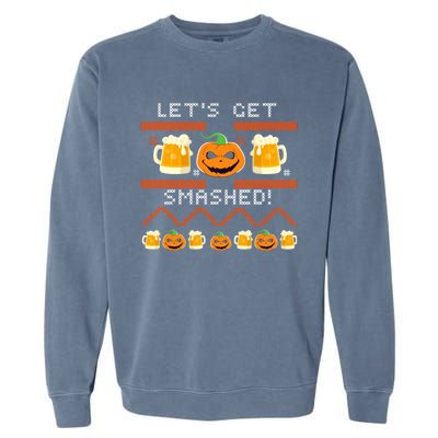 Lets Get Smashed Ugly Halloween Party Sweater Cool Gift Garment-Dyed Sweatshirt