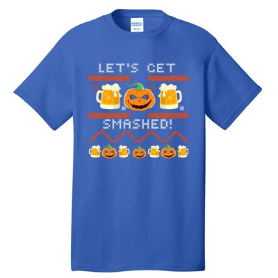 Lets Get Smashed Ugly Halloween Party Sweater Cool Gift Tall T-Shirt