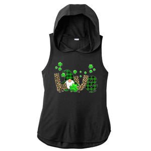 Love Gnome St Patrick's Day Ladies PosiCharge Tri-Blend Wicking Draft Hoodie Tank