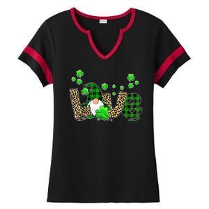 Love Gnome St Patrick's Day Ladies Halftime Notch Neck Tee