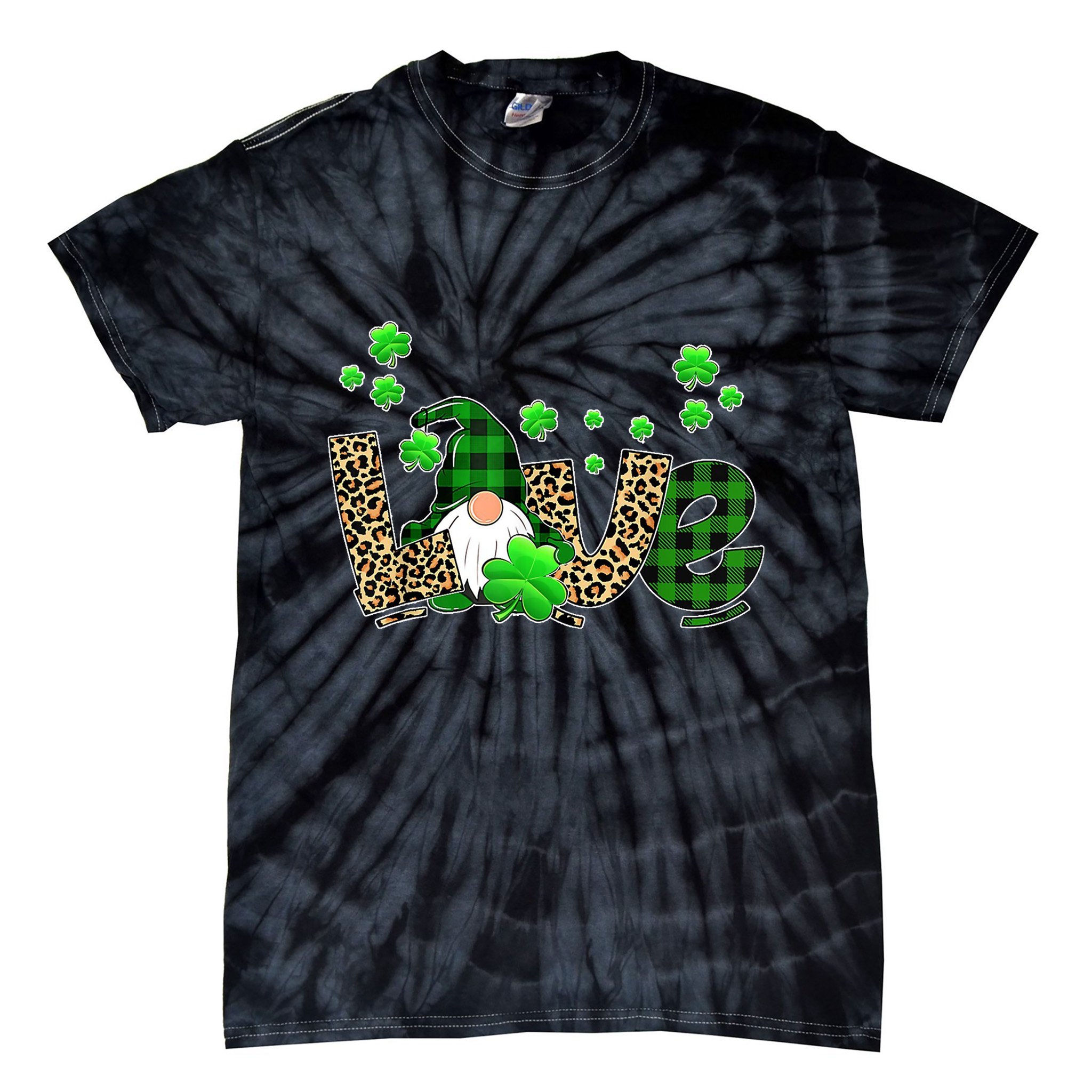 Love Gnome St Patrick's Day Tie-Dye T-Shirt