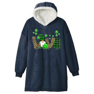 Love Gnome St Patrick's Day Hooded Wearable Blanket