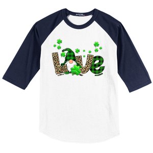 Love Gnome St Patrick's Day Baseball Sleeve Shirt