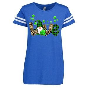 Love Gnome St Patrick's Day Enza Ladies Jersey Football T-Shirt