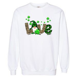 Love Gnome St Patrick's Day Garment-Dyed Sweatshirt