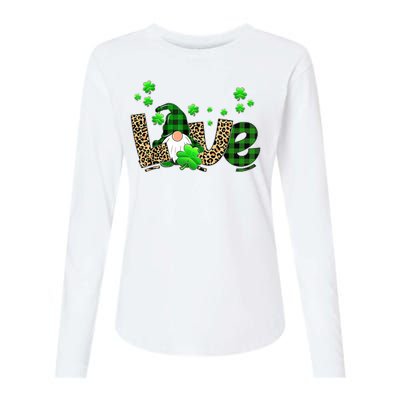 Love Gnome St Patrick's Day Womens Cotton Relaxed Long Sleeve T-Shirt