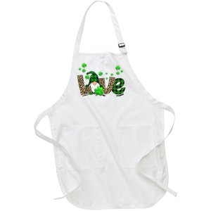 Love Gnome St Patrick's Day Full-Length Apron With Pockets