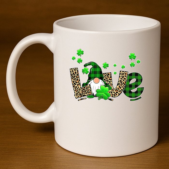 Love Gnome St Patrick's Day 11oz C Handle Ceramic Mug