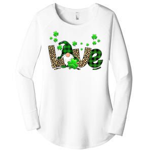 Love Gnome St Patrick's Day Women's Perfect Tri Tunic Long Sleeve Shirt