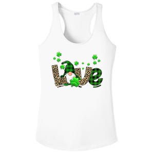 Love Gnome St Patrick's Day Ladies PosiCharge Competitor Racerback Tank